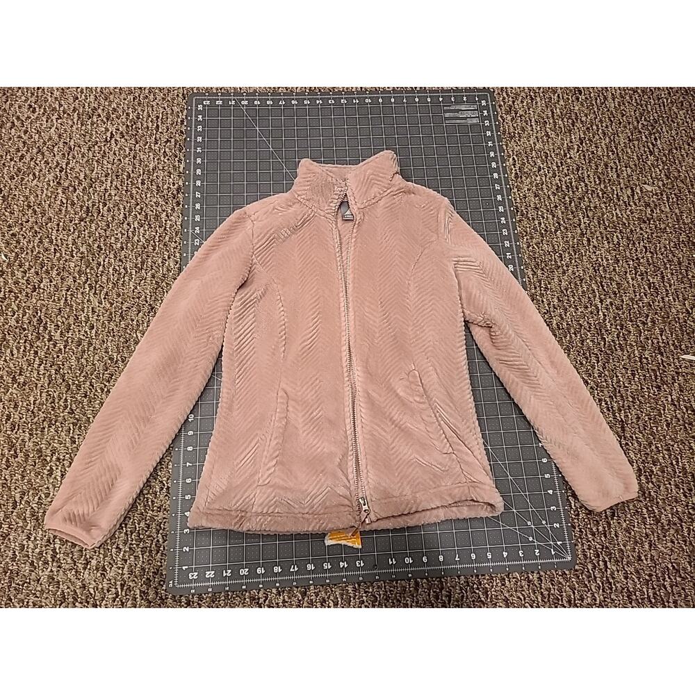 Free2B Full Zip Fleece Jacket Womens Sz Small Light Pink Soft Long Sleeve